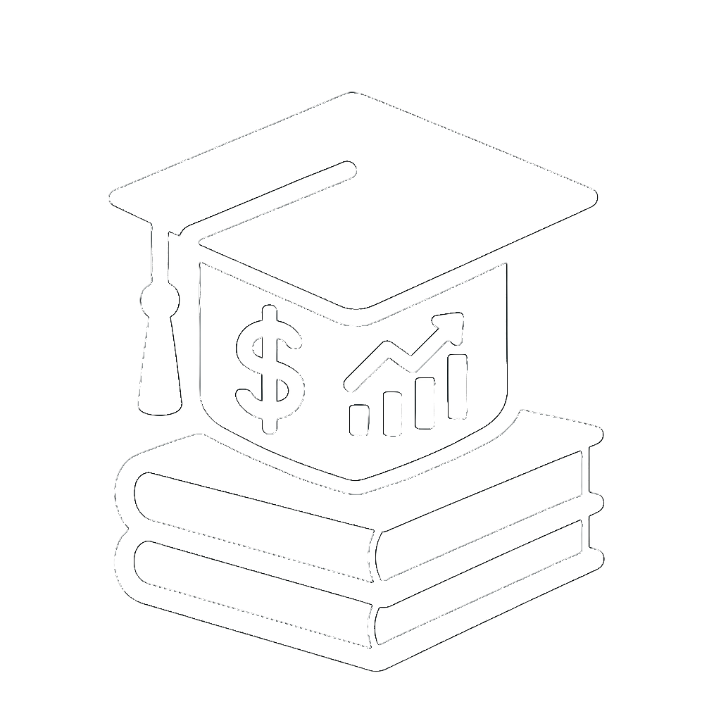 college cap and books