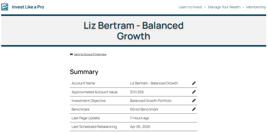 Invest Like a Pro: Account Summary